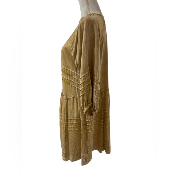 Bloomingdale’s Billy T mustard yellow bohemian farmers market dress Size Medium - Picture 6 of 9